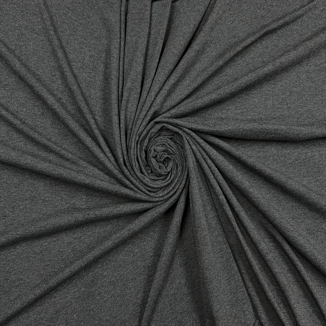 Charcoal Gray Cotton Spandex Jersey Fabric